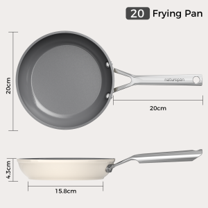 Naturepan 24cm Frying Pan Diamond-Titanium Ceramic Coating Non-Stick Wok Suitable for All Stoves