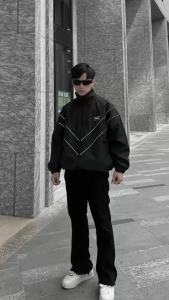 Quảng Đông C♢Áo khoác dù Fafic studio cổ bẻ 2 sọc phản quang tem cao su áo Jacket dù 2 lớp chính hãng Fafic studio3/21