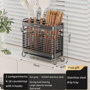 [SG] Chopstick Holder Stainless Steel Chopsticks Spoons Fork Cutlery Holder Storage