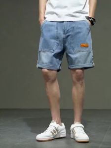 Mens Short Jeans Pants Cargo Big Size Oversize Male Denim Shorts Very Micro Cut Original Cowboy Korean Fashion Xxxl Xl Popular