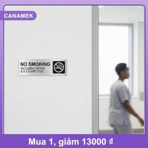 【CANAMEK】 Biển báo Không hút thuốc dành cho văn phòng khách sạn nhà hàng. Biển “Cấm hút thuốc” bằng kim loại.
