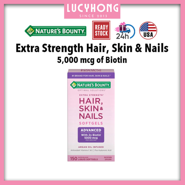 Nature s Bounty Advanced Extra Strength Hair, Skin Nails, Argan-Infused Vitamin Supplement with Biotin and Hyaluronic Acid, 150 Softgels Lazada Malaysia
