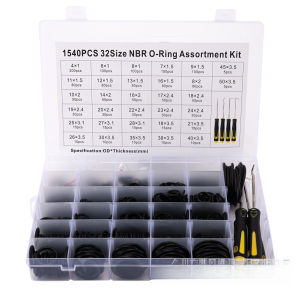 1540pcs Rubber Ring Repair Kit - Seal Rings Set with 4-Piece Tool Set