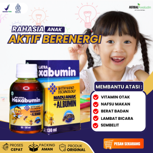 Obat Daya Ingat Kuat Anak Suplemen Penambah Daya Ingat Vitamin Otak Nutrisi Kecerdasan Otak Anak Penambah Konsentrasi Anak Penambah Daya Fikir Anak Penguat Ingatan Anak Peningkat Fungsi OtakSuplemen Otak Anak - Madu Hexabumin Asli Sudah BPOM