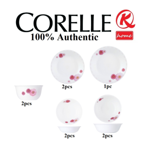 CORELLE Dinnerware 9 Piece Set Pink Daisy