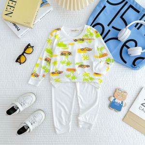 BỘ dài tay thun lạnh minky mon áo in hình quần trơn mềm mịn cho bé trai/bé gái size 10-30kg)