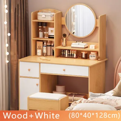 RISERO Vanity Table Dresser Cabinet Vanity Mirror With Table Set Simple Dressing Table Multifunctional Dressing Table