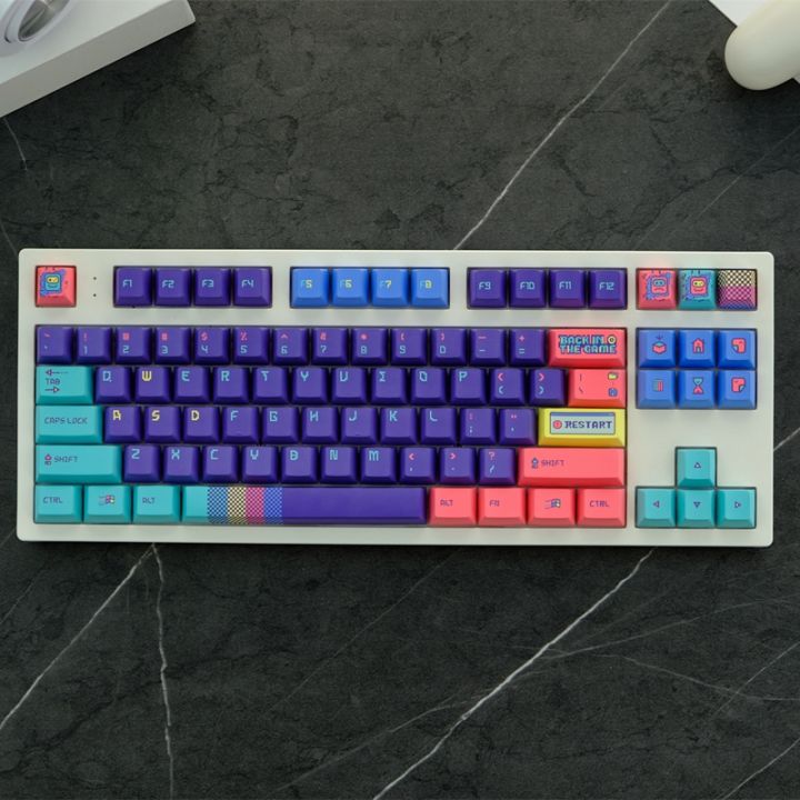 Back in the game Keycaps 129 Keys Cherry Profile PBT Five-Sided ...