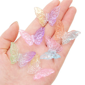 5ชิ้นสุ่มสีผสมคริลิคขนาดใหญ่ลูกปัดผีเสื้อสำหรับสร้อยข้อมือทำด้วยมือสร้อยข้อมือสร้อยคอต่างหูพวงกุญแจอุปกรณ์การทำเครื่องประดับหัตถกรรม DIY