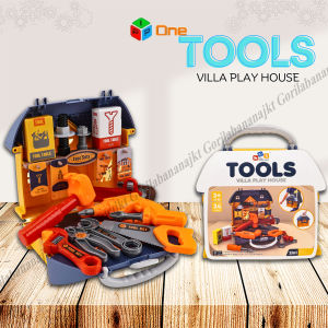 Mainan Anak 2in1 RUANG PENYIMPANAN Villa Play House Tools Set Untuk Edukasi Anak