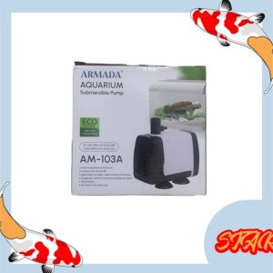 pompa celup aquarium ARMADA AM 103 A water pump hidroponik powe putih