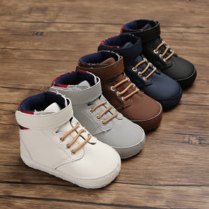 Gao Bang Newborn Baby Shoes Soft Cotton Anti Slip Toddler Infant Boys Girls Sneakers PU 6-12 months