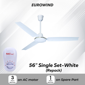 KDK K12V0  (120cm/48) / EUROWIND  (140cm/56)  Kipas Siling Kipas syiling Kipas Ceiling Ceiling Fan With Regulator 3 blades 48‘’/56″ Single Set吊扇