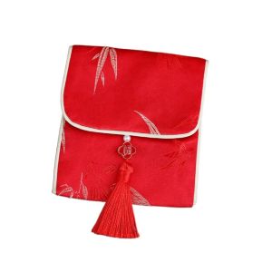 FOUNDTWO Tua rua Phong bì đỏ brocade Lời chúc mừng năm mới Lễ hội mùa xuân Túi tiền Túi may mắn màu đỏ Hong Bao Túi Tiền Năm Mới Đám cưới Trung Quốc