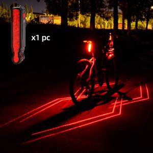 Đèn Xe Đạp Laser Đèn Xe Đạp Cảnh Báo An Toàn Phía Trước Phía Sau Đèn Sau Đuôi Xe Đạp Sạc USB Chống Nước