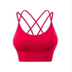 WATERMELON Women Removable Pads Sports Bra Cross Back Strappy Yoga Bras Girl Sport Bra Running Gym 9118