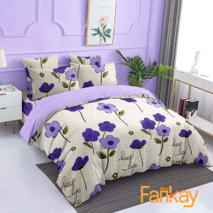 Bed Cover Set Sprei Daisy Mix Lavender - Ukuran Lengkap 90x200 - 200x200 - Fankay Bedcover
