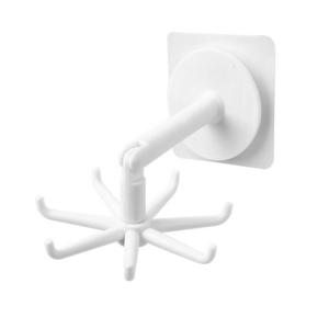 Space Saving Kitchen Accessories Hanging Hook 360 Degree Rotating Plastic Hook 7 Claws Hanger for Office and Home Use