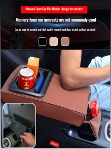 Armrest Cushions Fashions Durability Underpin Cup Holder Slot Double Elastic Band Motorists Memory Foam