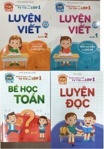 Sách - Combo Luyện viết Bé học toán Luyện đọc - Hành trang cho bé tự tin vào lớp 1 (Bộ 4 cuốn)
