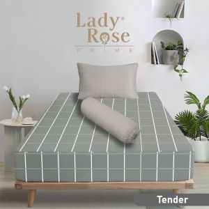 Lady Rose Prime - Sprei Single 120x200 Tinggi 30cm Bantal 1 Guling 1 - Motif Abstrak / Minimalis
