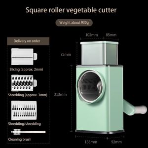 Multifunction Vegetable Cutter Slicer Hand Rotary Vegetable Grater Roller Shredder Potato Radish Scraper for Kitchen Tools