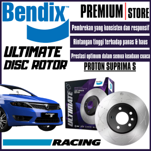 Original Bendix Ultimate+ Front And Rear Set Disc Rotor - Proton Suprima S BR9498 ULT+ BR3221 ULT+