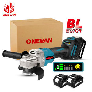 Cordless Grinder 125mm Brushless Angle Grinder Tool 20000Rpm 6 Gears Adjustable Speed Electric Cordless Grinding Machine Metal Cutter with Side Handle For Makita 18V Battery