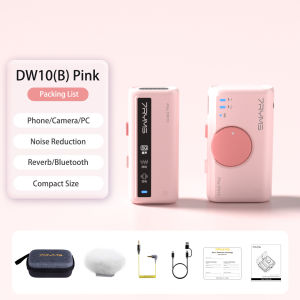 7RYMS iRay DW10 Wireless Microphone · 48kHz/16bit Built in Bluetooth 5.3 DSP Chip Soundcard 100m Work Distance with AI Denoise for DJI Gopro Insta360 Huawei Xiaomi Samsung Laptops