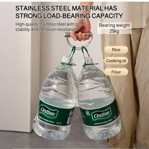 Stainless Steel Bamboo Handle Lifting Device for Shopping Anti Strangulation Portable Vegetable Device Creative Heavy Object Lifting Device Labor Saving Hand Lifter不勒手省力不锈钢竹节提菜器