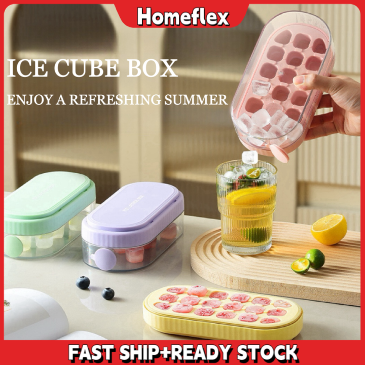 HomeFlex Press Type Ice Cube Tray with Storage Box Ice Cube Maker Ice ...