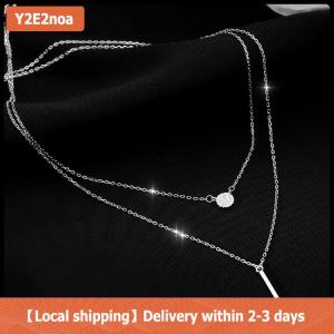 【Local shipping】 Silver Pendant Necklaces Geometric Square Necklace Simple Women Fashion