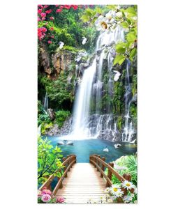 Tranh dán tường khổ dọc VTC Nước chảy sinh tài UD1209 kim sa nhiều mẫu và kích thước