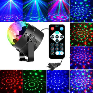 Angelila MINI RGB 3W คริสตัลไฟดิสโก้ไฟเวที LED ดิสโก้ไฟเลเซอร์หลอดไฟ Multicolor + รีโมทคอนโทรลนําโรแมนติกสําหรับชีวิต DJ KTV