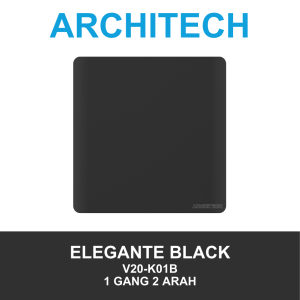 ARCHITECH Elegante Black V20-K01B Sakelar/CETEKAN Lampu 1 Gang 2 Arah
