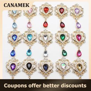 【 CANAMEK 】 32x60MM for Needlework Rhinestone Button Hair Manualidades Accessories Diy Flat back Brooch Jewelry Accessories