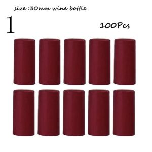 KECTTIO 100Pcs PVC Wine Heat Shrinkable Cap Tear Tab Straight Mouth Wine Shrink Film Wrap Heat Shrink Wrap Black Wine Bottle Cap Wine Straight Mouth Bottle