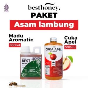 Best Honey Paket Asam Lambung  Paket Bundling Cuka Apel 500 ML dan Madu Multiflora Aromatic 500GR Asli