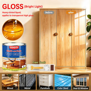 GOOTI Multi-Surface Clear Varnish Top Coat Natural Gloss Natural Sheen For Wood Metal Indoor Outdoor Waterproof UV Protection 500ml 1000ml