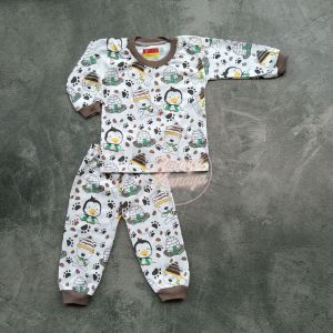 Setelan Baju Bayi Piyama Bayi Panjang OBLONG PINGUIN Viori 6-12 Bulan ZPY84