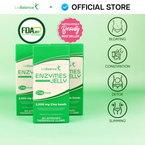 LivBalance Enzymes Jelly (Total: 15 Sachets): Reduce Bloating and Constipation with Plant Enzymes & Chia Seeds