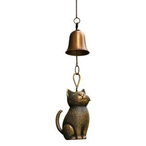Handmade Kitten Wind Chimes Outdoor Indoor Decoration Rustproof Metal Soothings Sound Garden Porch Hanging Ornament