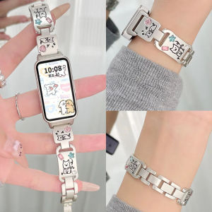 Halloween Cute puppy colored diamond bracelet metal luxury chain For Huawei Band 8/9/10 Watchband strap