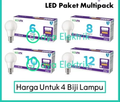 ECOLINK LED Multipack Hemat Energi 5W/7W/9W/11W Putih - Lampu Hemat - Tahan Lama