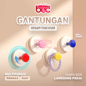 [BEC] Gantungan Vacuum Kuat Tanpa Paku Anti Jatuh Tahan Beban 5 Kg - Gantungan Handuk Tas Panci Handle Lemari