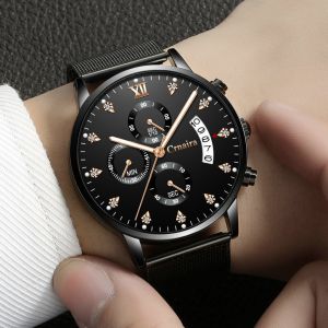 Đồng Hồ Nam Chính Hãng CRNAIRA TD1 Thời Trang Japan FULL 6 Kim Dây Thép Lưới Cao Cấp Không Gỉ Có Lịch Ngày Đẹp Giá Rẻ AM10