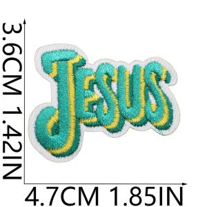 Fully Embroidered Jesus Patch Stickers Iron patches Cloth Patch DIY Clothing Accessories
