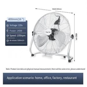 CAMEL 20-Inch Heavy-Duty Industrial Floor Fan Metal Blade Strong Wind 4-Speed Inverter Compatible for Home/Workshop/Warehouse