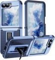Ốp lưng cho Samsung Galaxy Z Flip 6 có chân đế, ốp lưng bảo vệ bản lề cấp quân sự chống rơi, chống trầy xước, chống sốc cho Samsung Z flip 6, màu tím nhạt. 