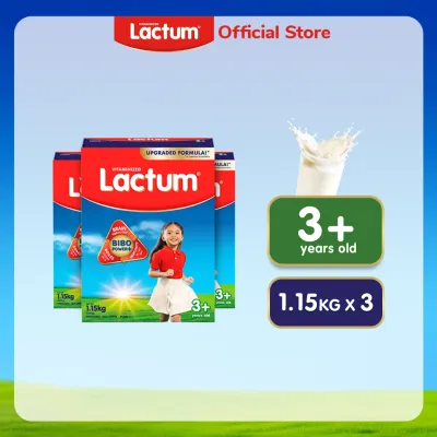 Lactum 3+ Plain Powdered Milk Supplement Drink for Children / Kids 3+ Years Old 3.4kg (1.15kg x 3)